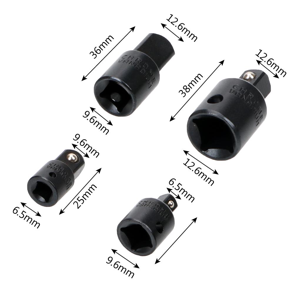 CR-V Хром-ванадиевая сталь 4 шт. 1/4 3/8 1/2 Переходная втулка Высокая твердость Набор гаечных ключей Переходник Практичный Адаптер для гаечного ключа Трещоточный гаечный ключ Головка