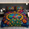 Mexican Peacock Pattern Duvet Cover Set With 2 Pillowcases - Four Seasons Home Dorm Comforter Cover High-Definition Print