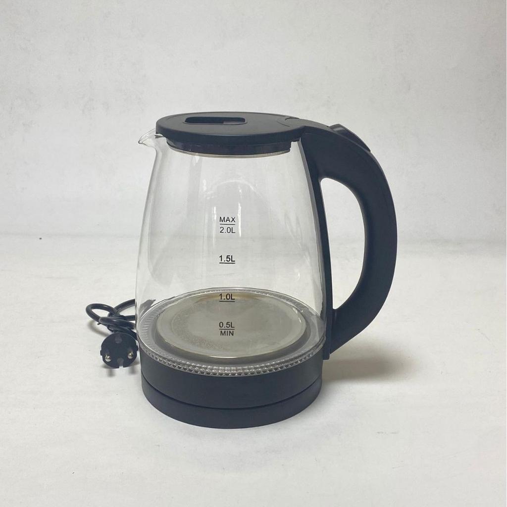 Электрический чайник с двумя напряжениями 110 В/220 В, нержавеющая сталь и стекло с синей светодиодной подсветкой