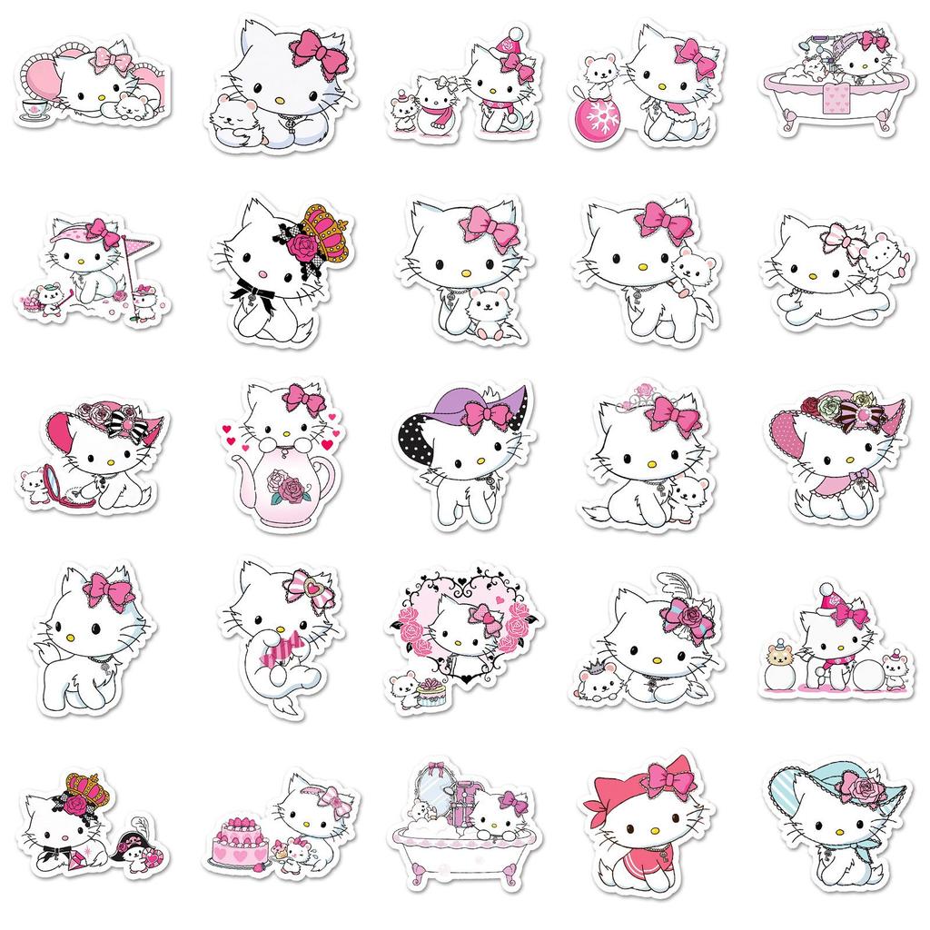 50 милых наклеек Sanrio Charmmy с мультяшными персонажами для бутылок с водой, чехлов для телефонов и DIY-проектов