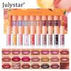 10-color Fruit Flavor Water Lip Gloss Set Moisturizing Color Changing Lip Gloss Waterproof Pearl Shine Lip Glaze To Improve Lip Lines and Dry Lips