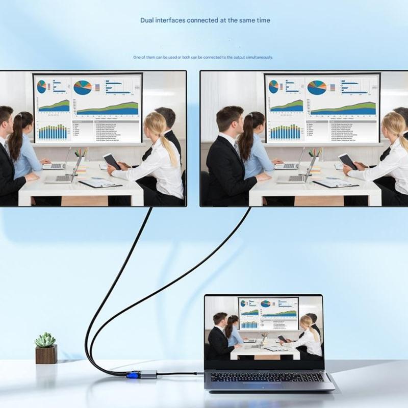 Портативный VGA-конвертер с поддержкой аудио 1080P, Plug and Play для различных систем