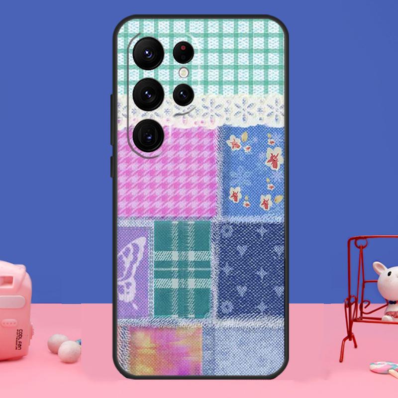 Синий чехол Tie Dye Groovy Shroom Patchwork для Samsung Galaxy S24 S23 S22 Ultra S20 S21 FE Note 20 S8 S9 S10 Note 10 Plus Cover