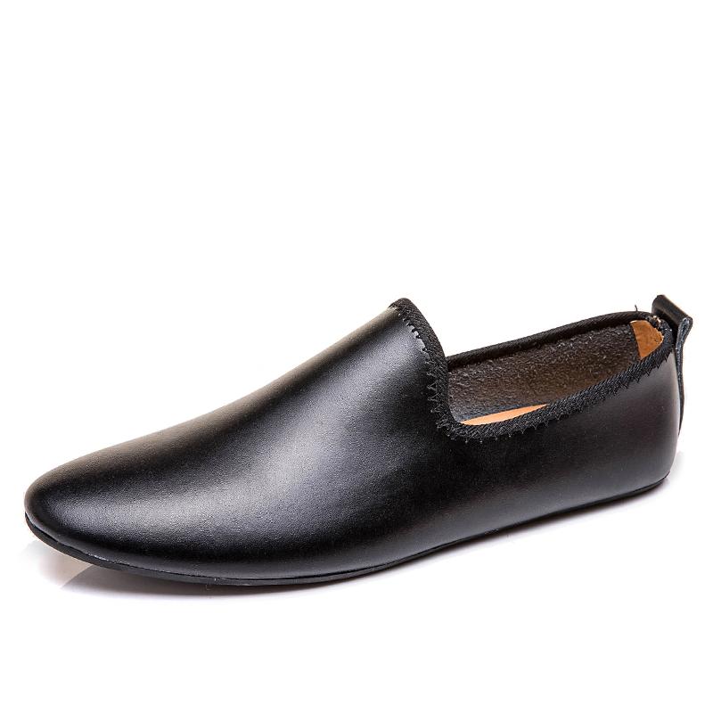 Мужская повседневная обувь из натуральной кожи Модные мужские лоферы Ручная работа Мокасины Уличные слипоны Мужские элегантные туфли для вождения