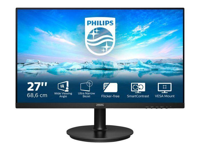 Écran LED Philips V-line 271V8LA - 27' - 1920 x 1080 Full HD - VA - 4 ms - HDMI, VGA - Noir texturé