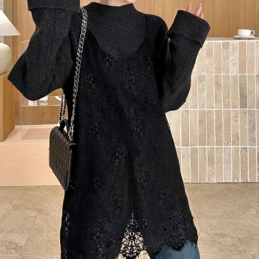 V-neck Lace Underskirt Slips Beach Wear Sling Skirt Petticoat Loose Lace Camisole Skirt Party