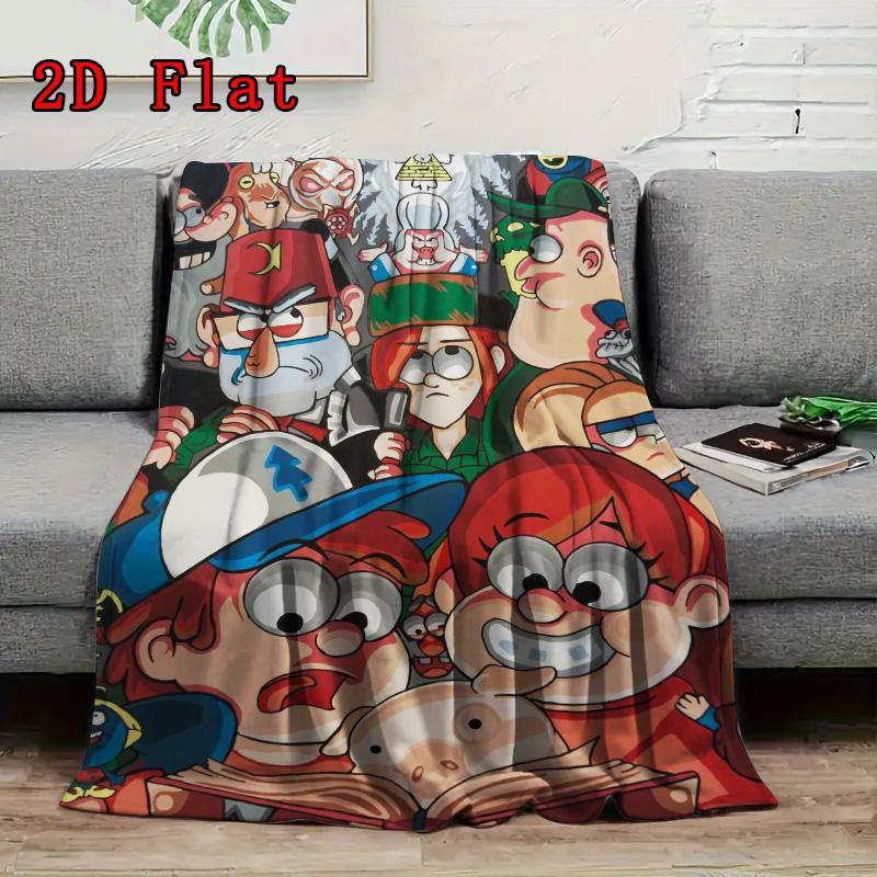 Gravity Falls cartoon 2D Flat Pattern Flannel Blanket High quality All Seasons Warmth and Comfort Perfect for Christmas Gifts.SMT0917582