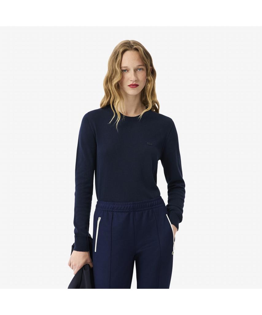Женский хлопковый свитер LACOSTE с круглым вырезом Af4145-55N 166