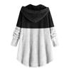 Women's Fashion Stitching Loose Hoodies Long Sleeve Plush Button Coat