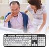 USB Wired Keyboard for Low Vision Users with Large White Keys Black Letters for Old Men