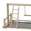 Solid Wood Parrot Playground Platform - Hand-Raised Bird Stand and Play Area