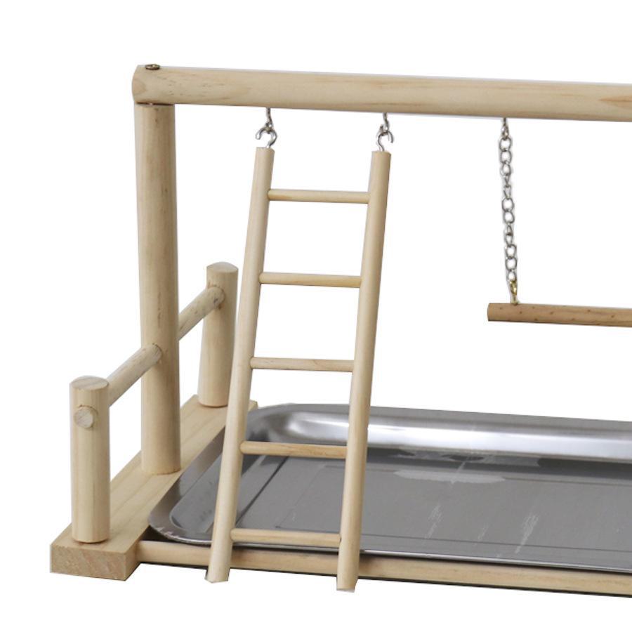 Solid Wood Parrot Playground Platform - Hand-Raised Bird Stand and Play Area