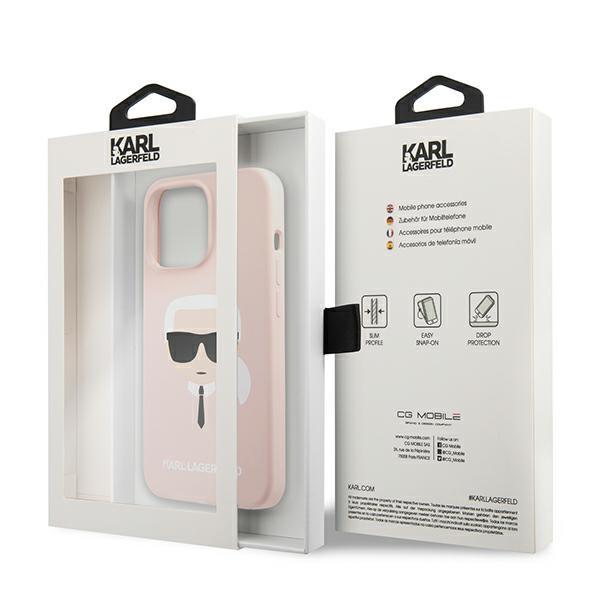 Karl Lagerfeld Klhcp13Xslkhlp Iphone 13Pro Max 6,7 Jasnoróżowy/Light Pink Hardcase Silicone Karl`s Head