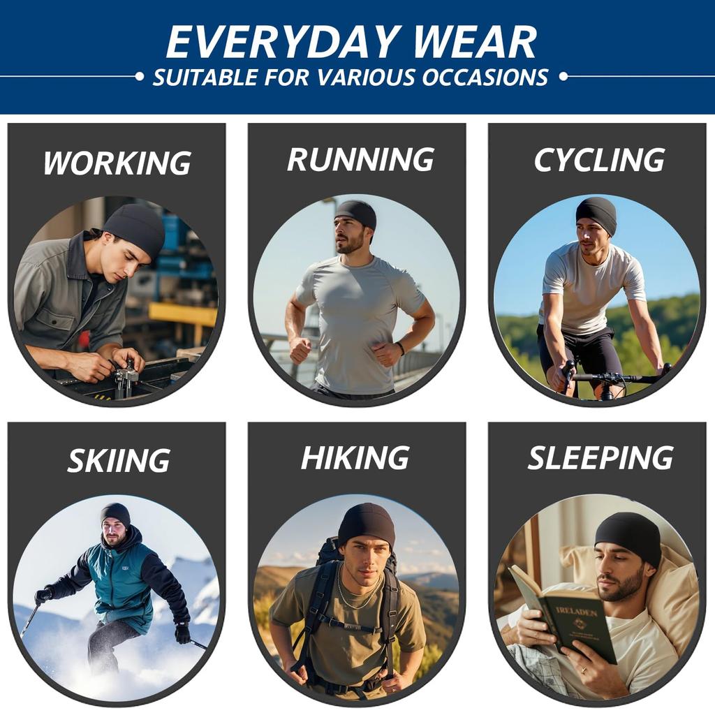 Custom Printed Embroidery Logo Skull Cap Beanie Unisex Cycling Beanie Hats for Men