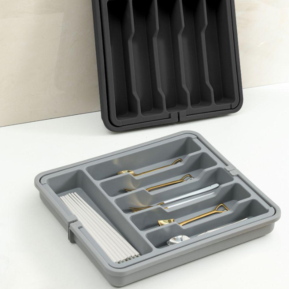 Large Capacity Cutlery Storage Tray Plastic Silverware Drawer Organizer Utensil Tray Set Spoon