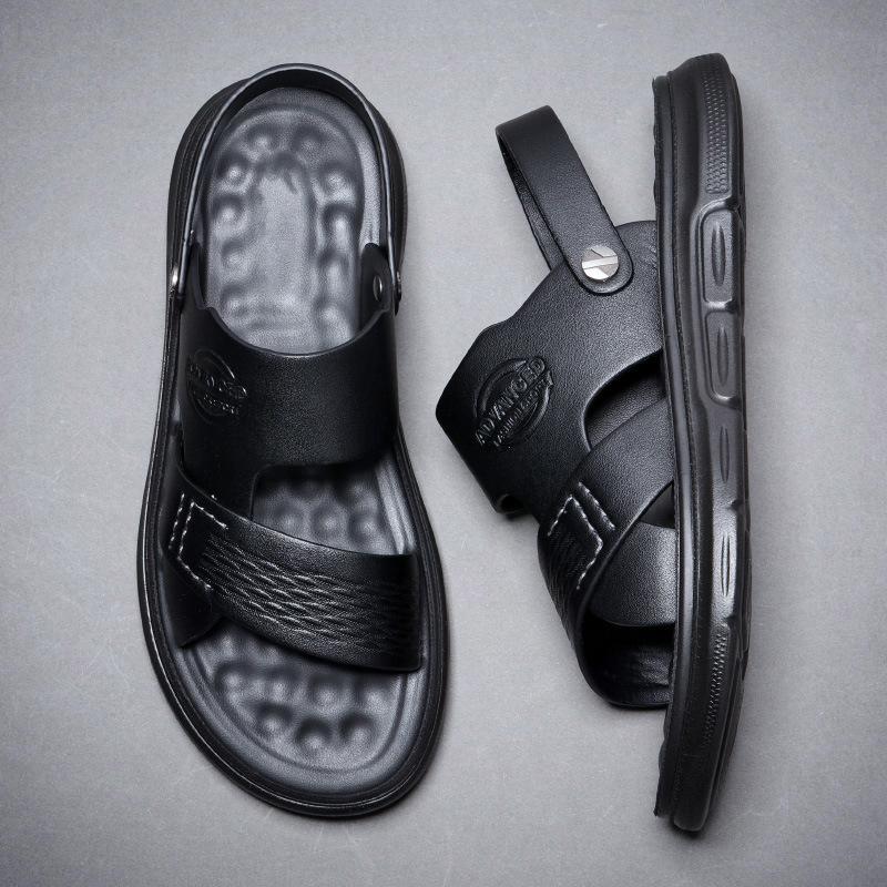 Мужские сандалии от производителя 2025 года, летние, новые, с мягкой подошвой, нескользящие, для вождения, двойного назначения, повседневные, пляжные тапочки