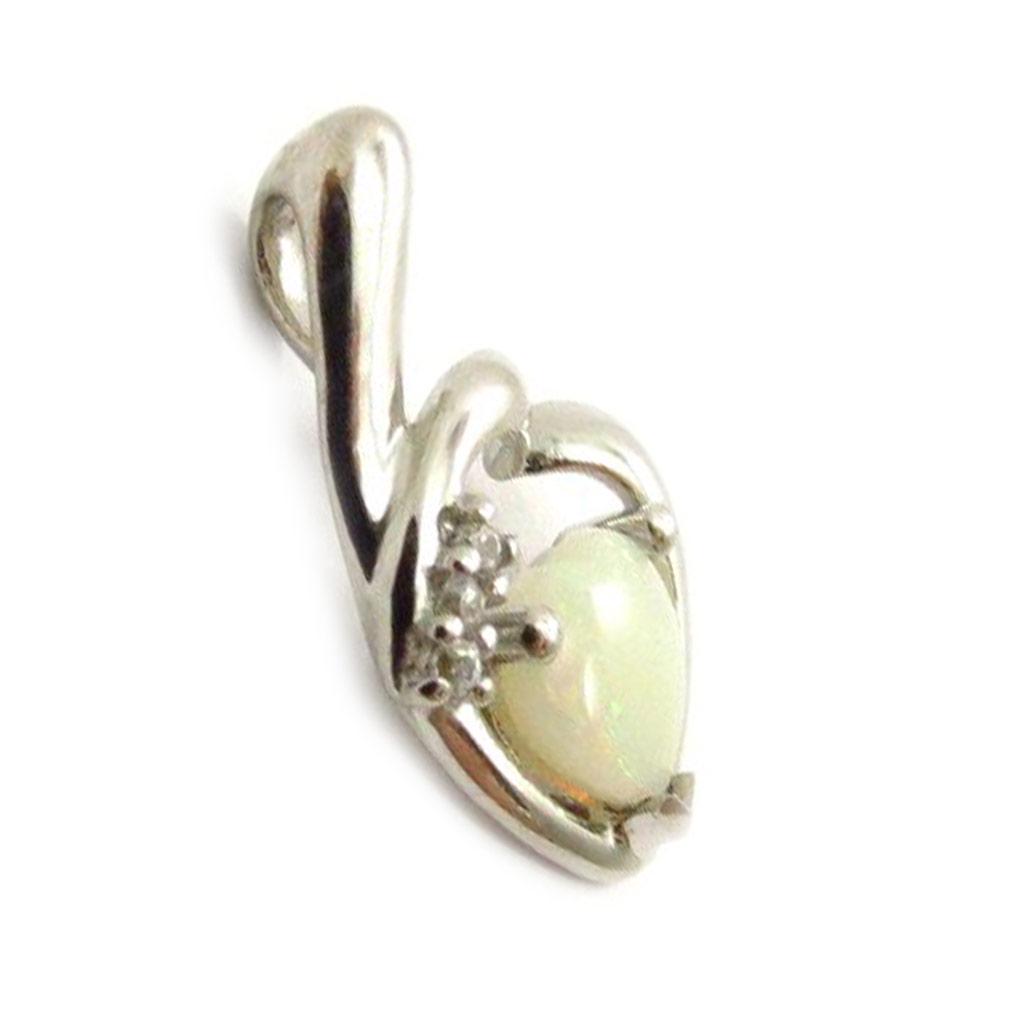 Les Trésors De Lily [E8674] - Artisan Silver Pendant 'Goddess Opal' Silver White (rhodium-plated) - 17x10 Mm