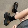 Platform British Style Small Leather Shoes Women's 2025 New Spring One-pedal Black Single Shoes Mary Jane Women's Shoes Loafers