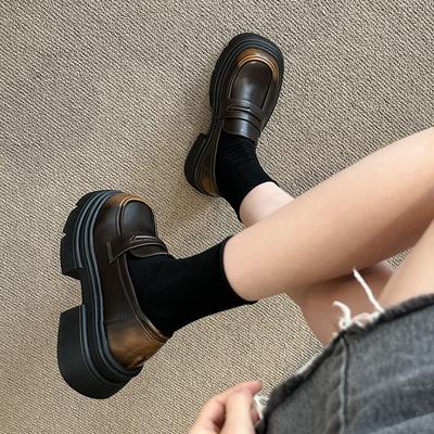 Платформа Британский стиль маленькие кожаные туфли женские 2025 новая весна туфли-лодочки черные одинарные туфли Мэри Джейн женские туфли лоферы