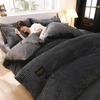 Толстый зимний коралловый флисовый комплект одеяла и простыни - Коллекция бархатного постельного белья из 4 предметов