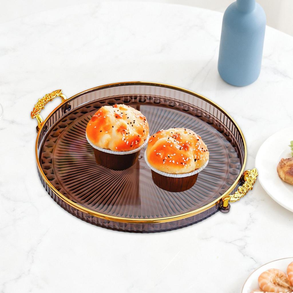 Round Serving Tray Cake Display Plate Versatile Easy to Clean Durability Fruit Food Storage