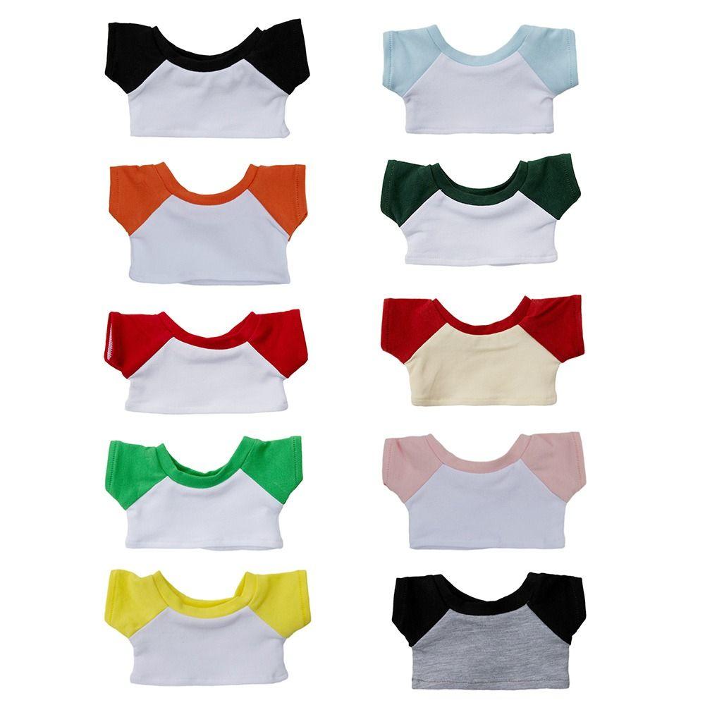 Футболка в стиле сращивания, повседневная одежда, 8 цветов, мягкие игрушки для кукол, футболка, блузка для 15-сантиметровой хлопковой куклы