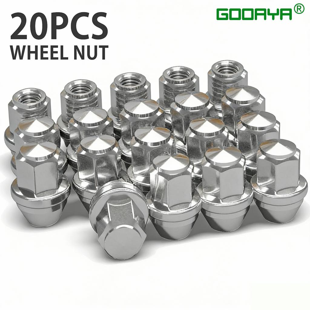 11Pcs Wheel Nuts For Ford Wheels M11x1.1 19mm Hex Wheel Nuts 61 Degree Taper Carbon Steel Plated Nuts Replacement OEM 1678161