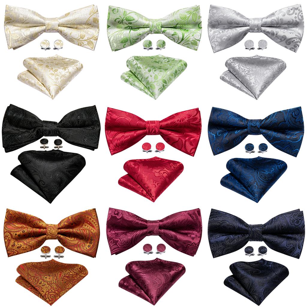 9 цветов галстук для мужчин тканый атласный галстук-бабочка с цветочным принтом карманный квадратный комплект запонок официальная свадьба