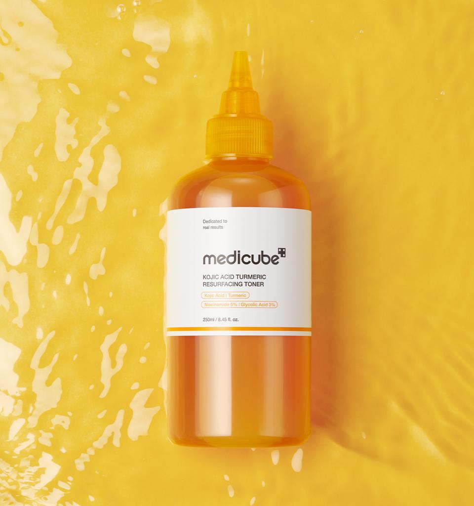 MEDICUBE Kojic Acid Turmeric Resurfacing Toner Facial Toner 250ml Kojic Acid Niacinamide Brightening Korean Skincare
