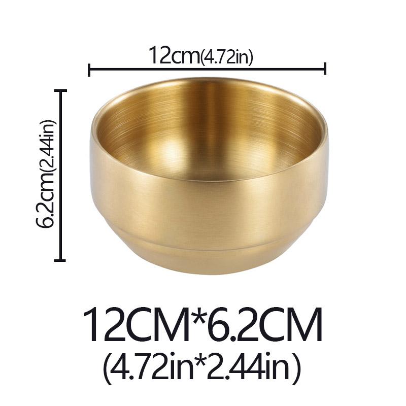 Korean Kimchi Bowl 304 Stainless Steel Double Rice Bowl Soup Bowl Steamed Rice Bowl Children's Anti-Scalding Rice Bowls