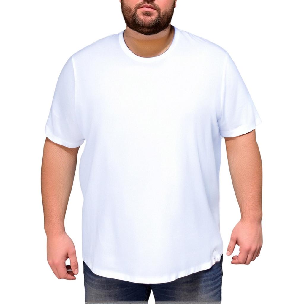 Men's Large-sized Short-sleeved T-shirt In Solid Color Is Versatile And Casual