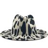 Simple Outer White Inner Black Wool Felt Jazz Fedora Hats with Thin Belt Buckle Men Women Wide Brim Panama Trilby Cap 56-58-60CM
