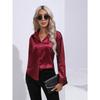 Women's New Popular Satin Shirt Imitates Silk Long Sleeved Shirt