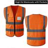 Waistcoat Washable Security Safety Stripes With Pockets High Visibility Safety Vest Reflective