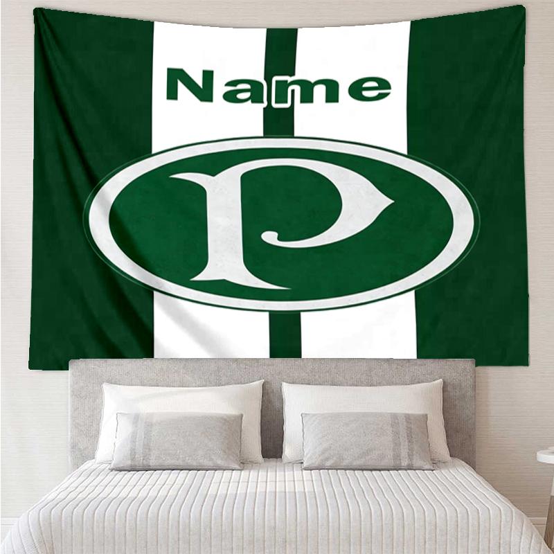 Custom Name Palmeiras Print Tapestry, Backdrop, Easy Setup, Ideal for Bedroom, Office & Living Room, with Aesthetic Wall Hanging Decor.