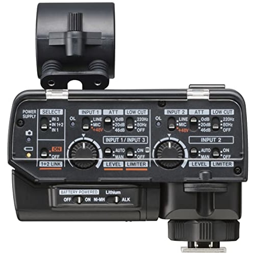 TASCAM CA-XLR2d-AN Mirrorless Camera Compatible XLR Microphone Adapter (Analog Interface Kit) 2-Channel Mixer/Preamp for Video and Audio Recording, In