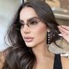 Vintage Rimless Oval Sunglasses Women For Men Luxury Brand Designer Sun Glasses Punk Popular Metal Ball Sexy Shades Uv400