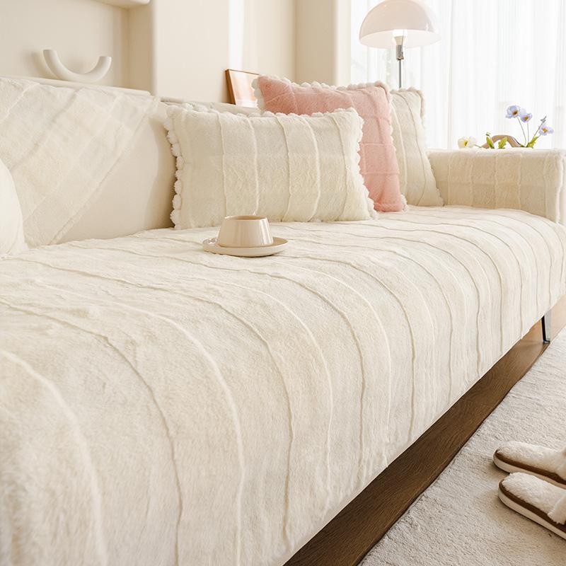 Plush Sofa Cushion Thickened Anti-slip Cushion Sofa Cover Cover New Simple Sofa Cover Towel In Winter.