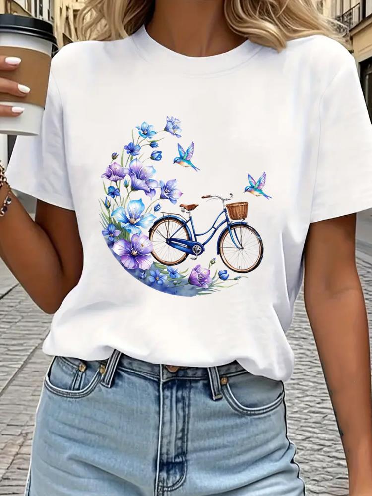 (Азиатский размер) Футболка с принтом женская женская модная одежда бабочка тренд 90-х футболка с коротким рукавом женские графические футболки