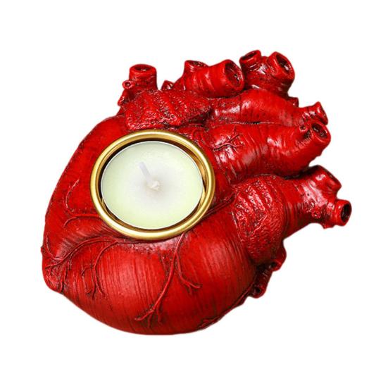 Yousheng Halloween Candle Holder Spooky Resin Grim Reaper Skeleton Human Organ Statue Tabletop Tea Light Holder for Home Office Kitchen Mantel Decor