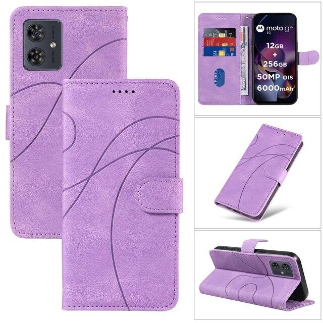 G 84 54 14 Flip Magnetic Cards Solt Wallet Leather Case for Motorola Moto G84 G54 G32 G14 G73 G13 G23 G53 Curved Lines Book Kickstand Holder Cover