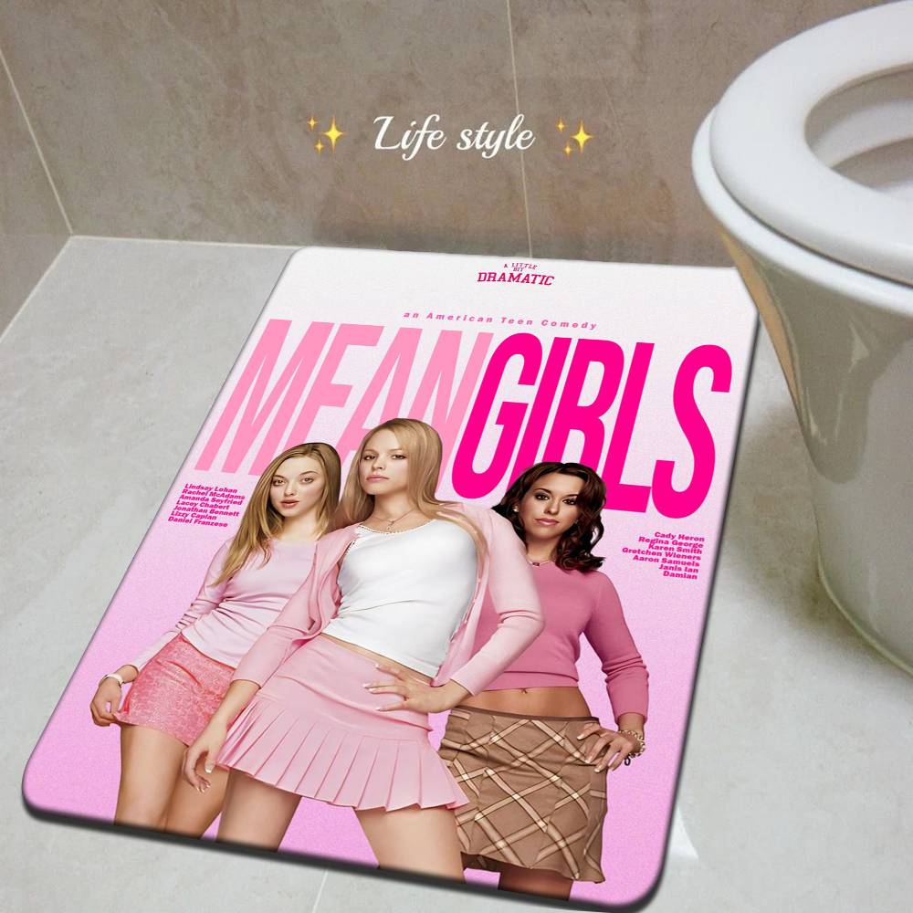 M-Mean Girls B-Burn Book Floor Mat INS Style Soft Bedroom Floor House Laundry Room Mat Anti-skid Household Carpets