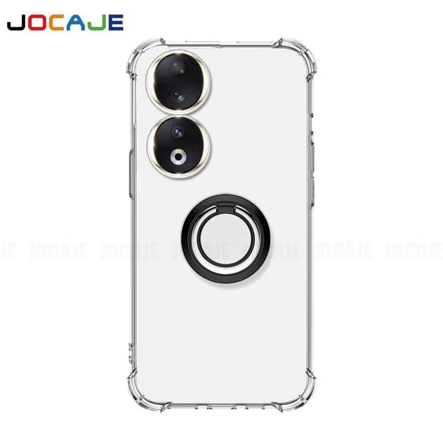 Мягкий прозрачный чехол с подставкой для кольца для Honor 90 Pro 90 Lite 80 70 60 50 30 20 Pro Plus, прозрачный кронштейн-держатель, подушка безопасности, защитная задняя крышка телефона, капа