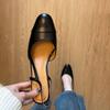 Retro Literary and Artistic Style One-pedal High-heeled Sandals Women's Round Head Rear Strap Bag Head Shoes