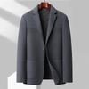 Бренд высшего качества 69,8% шерсть мужской пиджак осень зима деловой однобортный двусторонний шерстяной пиджак роскошная одежда