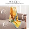 Vintage Oil Painting 70 Square Scarf Satin New Trend Silk Scarf Bohemian Four Seasons Women's Scarf Air Conditioner Shawl