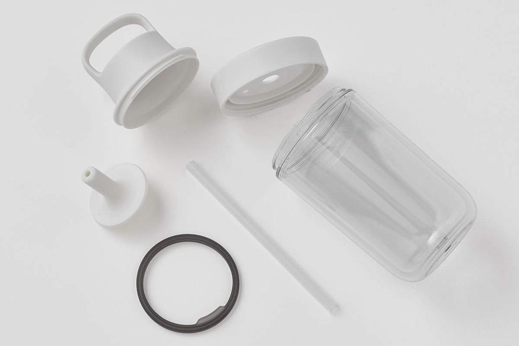 Kinto Too Go Bottle 480ml Yellow with Straw Lightweight Water Bottle Dishwasher Safe Double Structure 20072