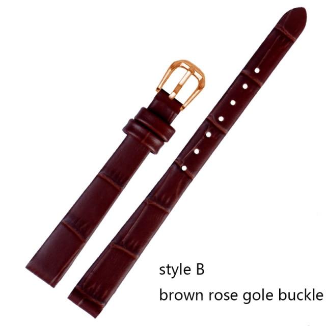 Женский браслет для часов из натуральной кожи, модный ремешок для часов, наручные часы, мини-ремешок 6 мм, 8 мм, 10 мм, 12 мм, 14 мм, маленький размер, красный ремешок для часов