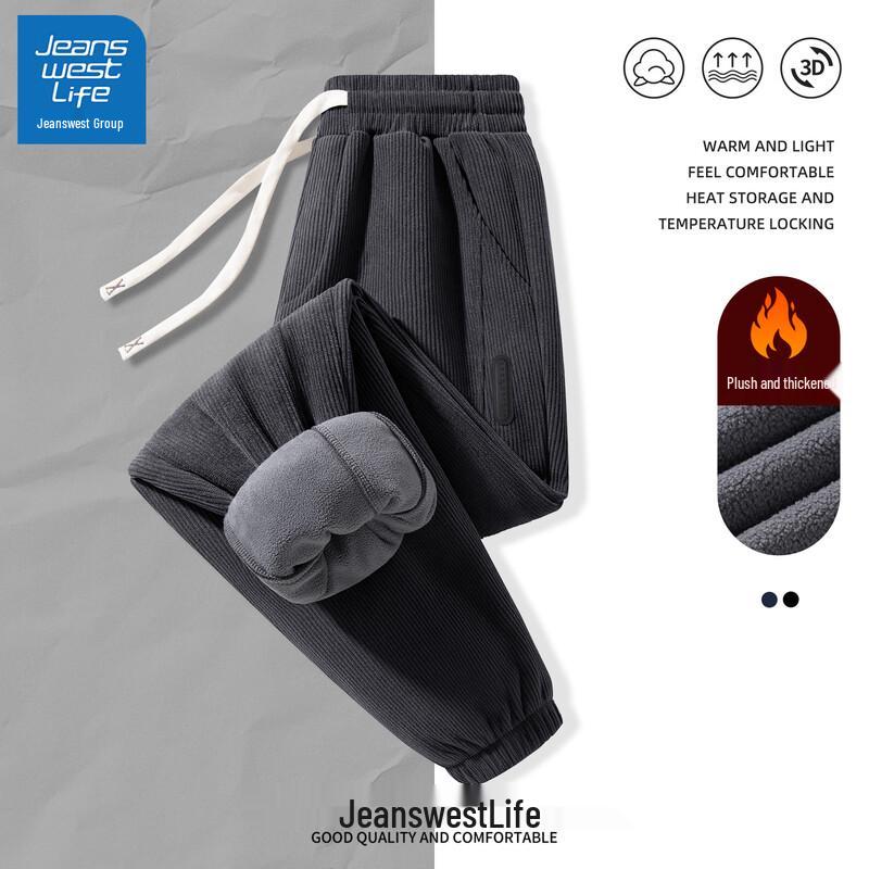 JEANSWEST LIFE Мужские вельветовые джоггеры на флисовой подкладке