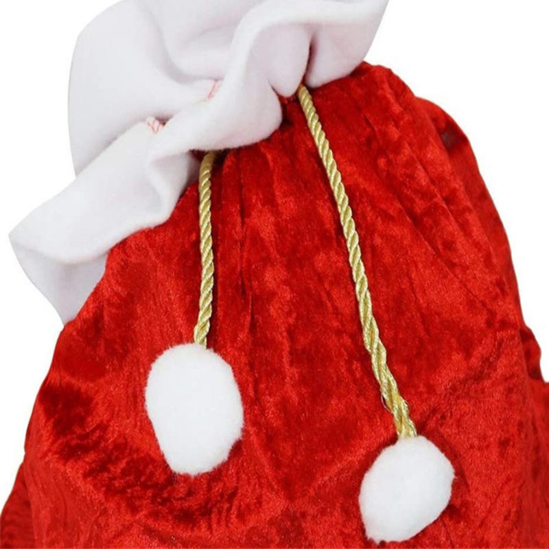 Christmas Bags Santa Claus Gift Bag Velvet Santa Drawstring Bag Christmas Classic Red Bag Decorations